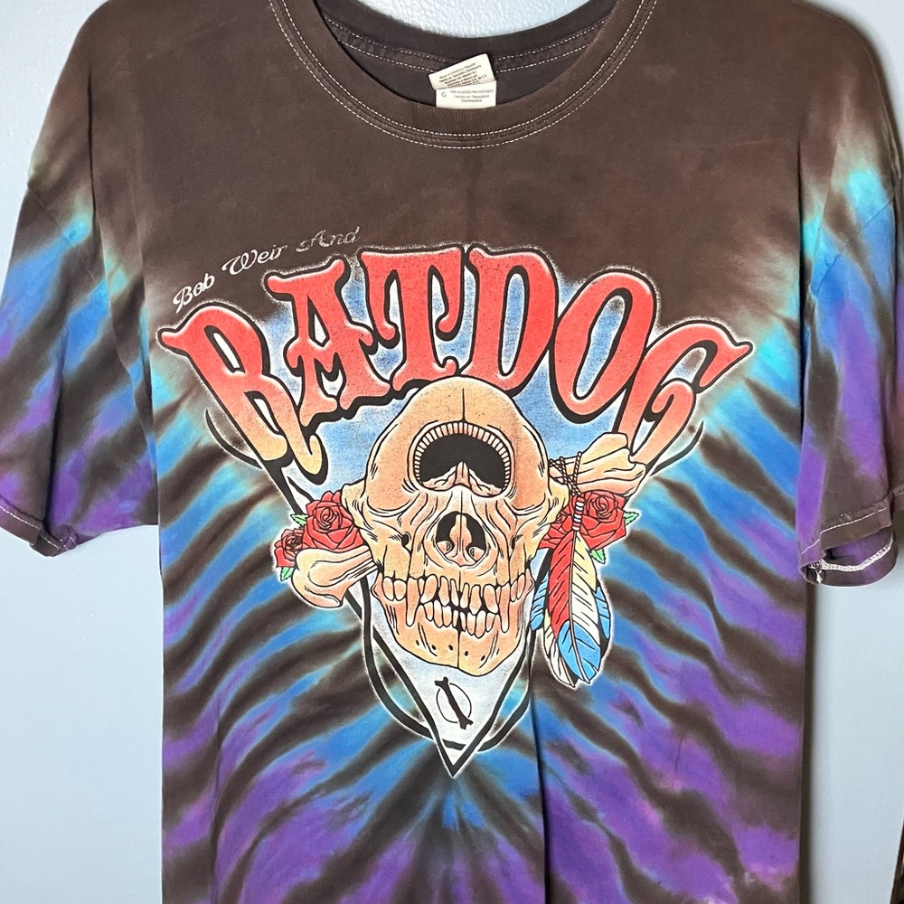 BOB WEIR & RATDOG Men’s Vintage Tie-Dye Graphic T-Shirt in GREY Size LARGE